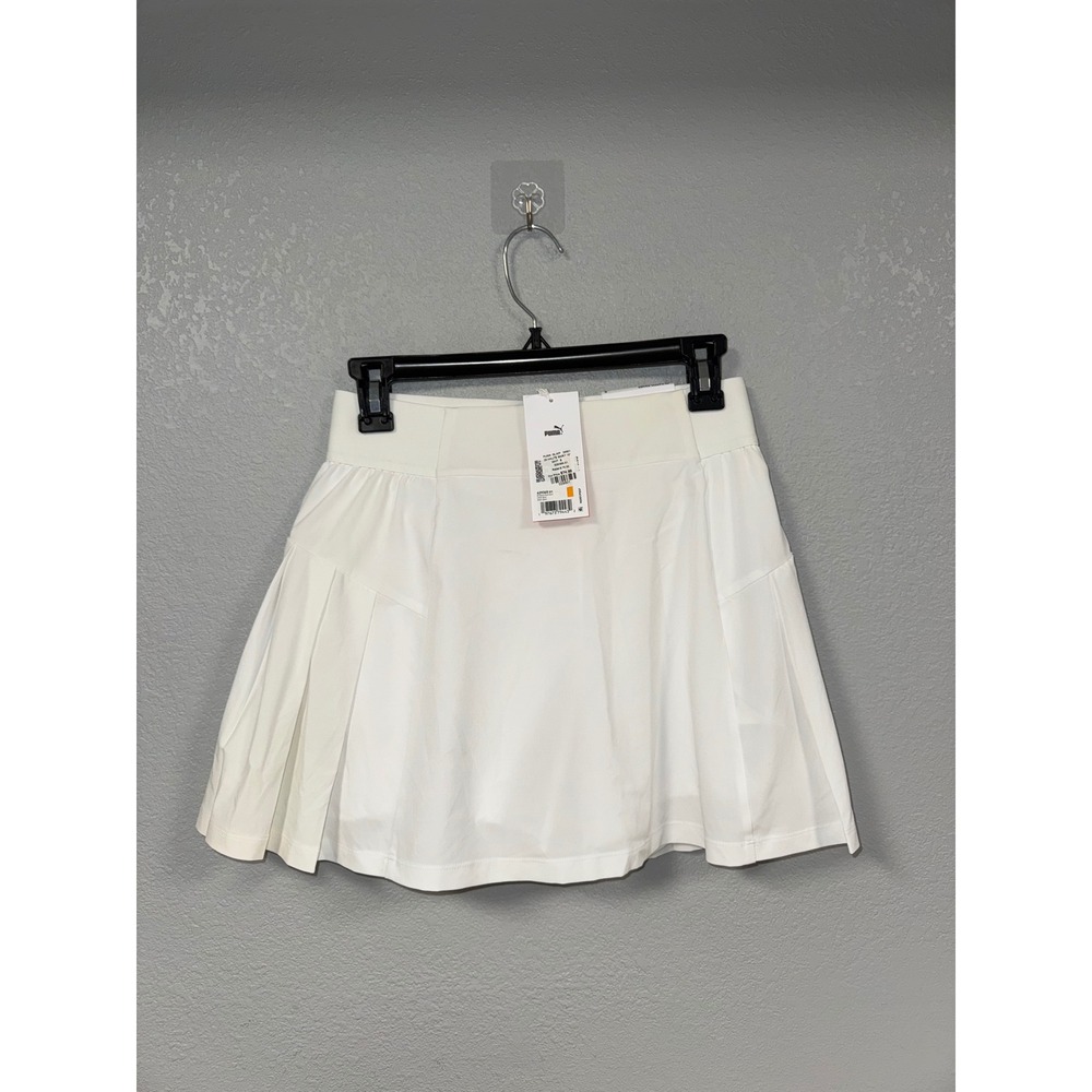 Puma Haute Golf Skirt 15" White Glow Pleated Athletic Skort Small NWT